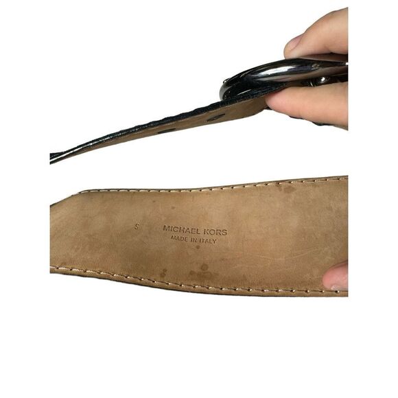 Michael Kors Black Wide Waist Belt Size S - Picture 6 of 8